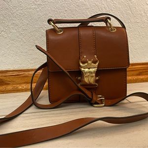 Zara beetle bag purse faux leather brown